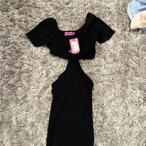 Fashion Nova Black Cut-Out Dress